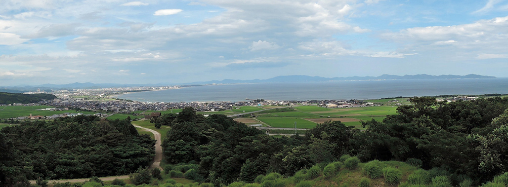 妻木晩田遺跡から見た弓ヶ浜半島と島根半島