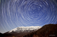 大山と星空ぐるぐる