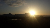日野川から見る大山の日の出