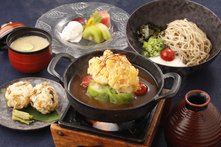 彩り野菜の鉄蒸しあんかけ定食（大山開山1300年祭バージョン）